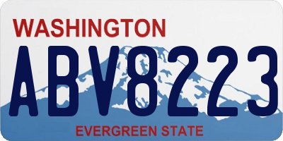 WA license plate ABV8223