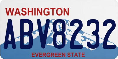 WA license plate ABV8232