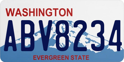 WA license plate ABV8234