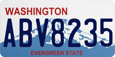 WA license plate ABV8235