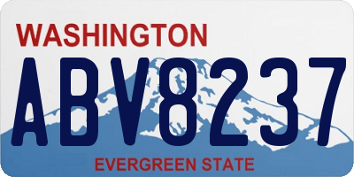 WA license plate ABV8237