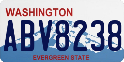 WA license plate ABV8238