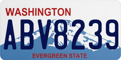 WA license plate ABV8239