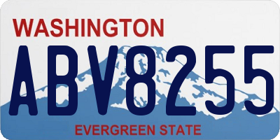 WA license plate ABV8255