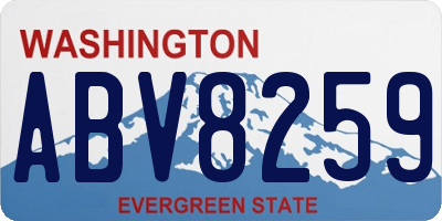 WA license plate ABV8259