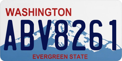 WA license plate ABV8261