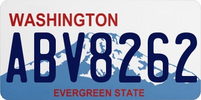 WA license plate ABV8262