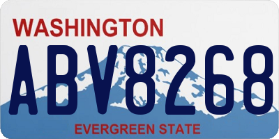 WA license plate ABV8268