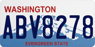 WA license plate ABV8278