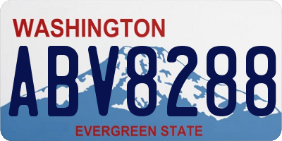 WA license plate ABV8288