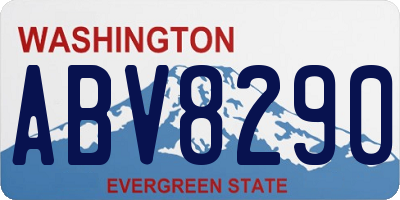 WA license plate ABV8290