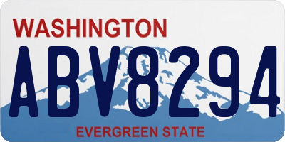 WA license plate ABV8294