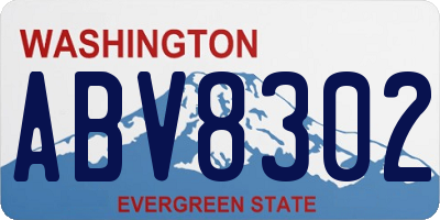 WA license plate ABV8302
