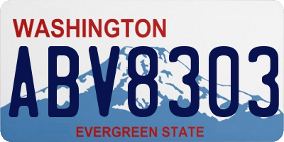 WA license plate ABV8303