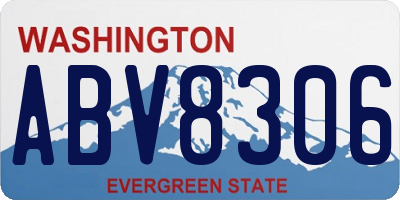 WA license plate ABV8306