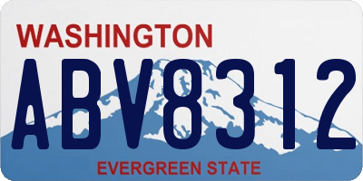 WA license plate ABV8312