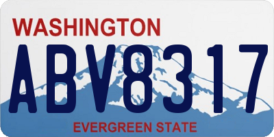 WA license plate ABV8317