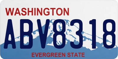 WA license plate ABV8318