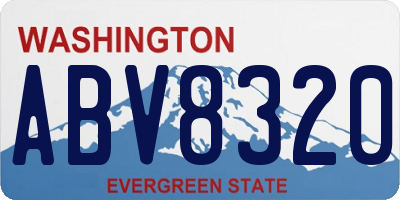 WA license plate ABV8320