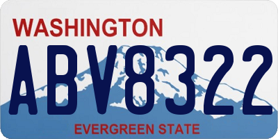 WA license plate ABV8322
