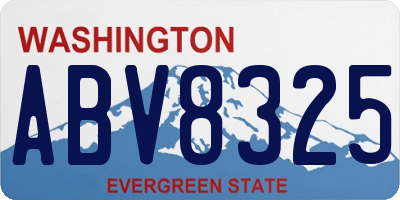 WA license plate ABV8325