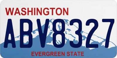 WA license plate ABV8327