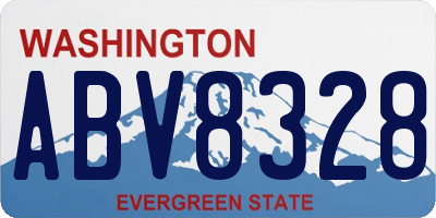 WA license plate ABV8328