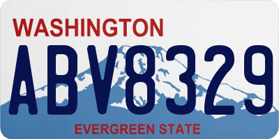 WA license plate ABV8329