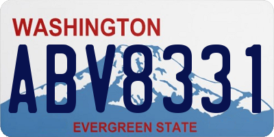 WA license plate ABV8331