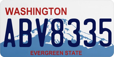 WA license plate ABV8335