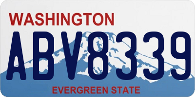 WA license plate ABV8339