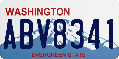 WA license plate ABV8341