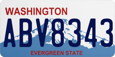 WA license plate ABV8343