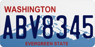 WA license plate ABV8345