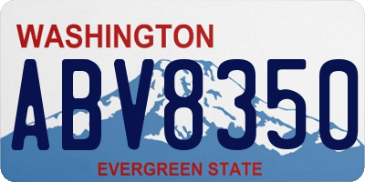 WA license plate ABV8350
