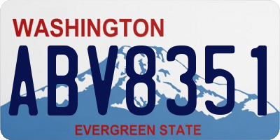 WA license plate ABV8351