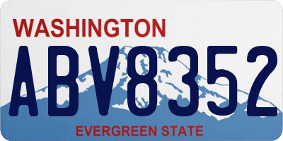 WA license plate ABV8352