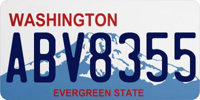 WA license plate ABV8355