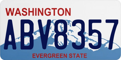 WA license plate ABV8357