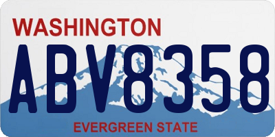 WA license plate ABV8358