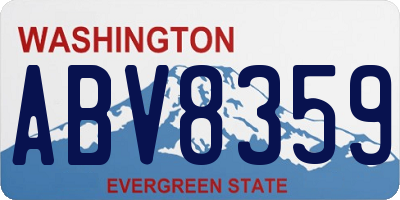 WA license plate ABV8359