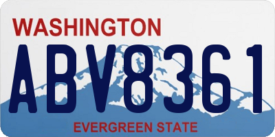 WA license plate ABV8361