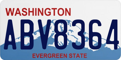 WA license plate ABV8364