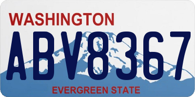 WA license plate ABV8367