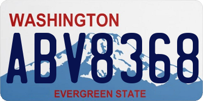 WA license plate ABV8368