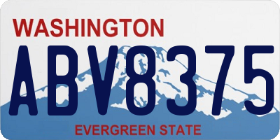 WA license plate ABV8375