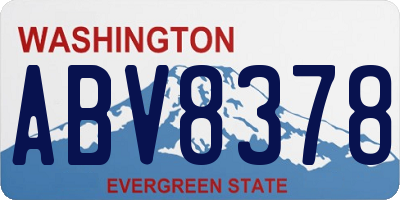 WA license plate ABV8378