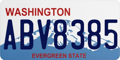 WA license plate ABV8385