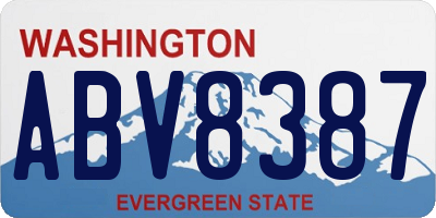 WA license plate ABV8387