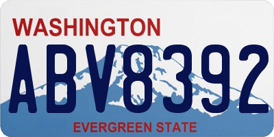 WA license plate ABV8392